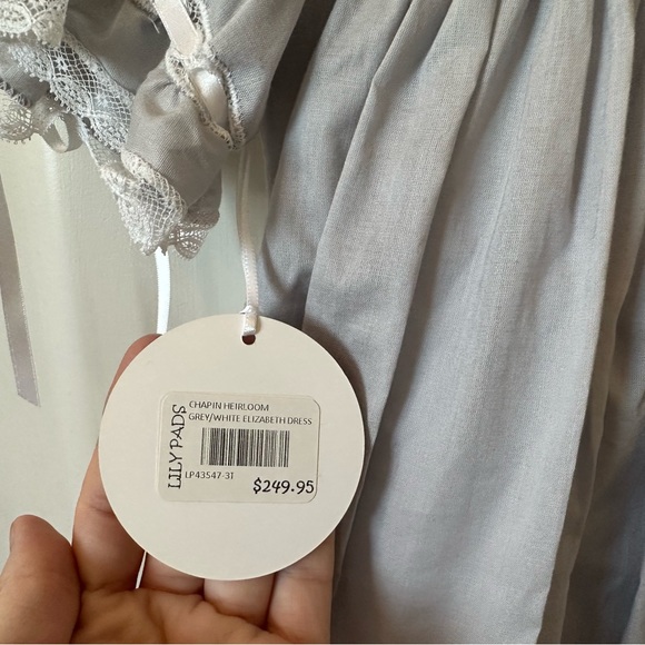 NWT! Toddler beautiful grey dress with white lace trim. Kept in plastic bag! - Picture 12 of 14